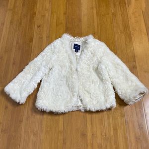 GapKids faux fur jacket white XS(4/5)